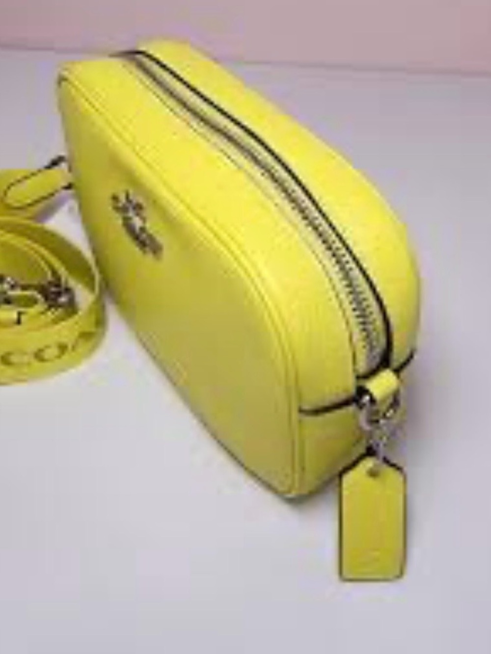 Coach Yellow Leather Zip Crossbody Bag